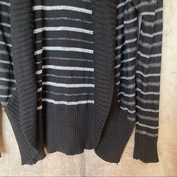 AB Studio Black and White Striped Cardigan - Picture 6 of 12